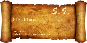 Sik Ilona névjegykártya