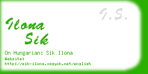 ilona sik business card